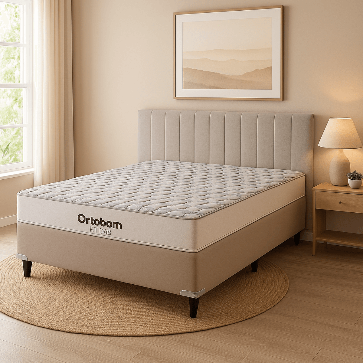 Cama Box Casal Colchão + Base Espuma D45 Fit Base Sommier Corino 188x138x62 cm Ortobom, , large image number 2